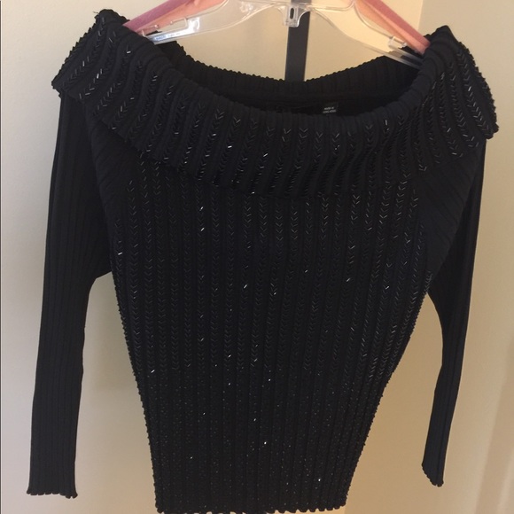 HOST PICK ππSweaterβ¦Sequins, Beaded Off the Shoulder! - Picture 2 of 8
